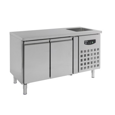 COMBISTEEL - Table réfrigérée plonge 2 portes
