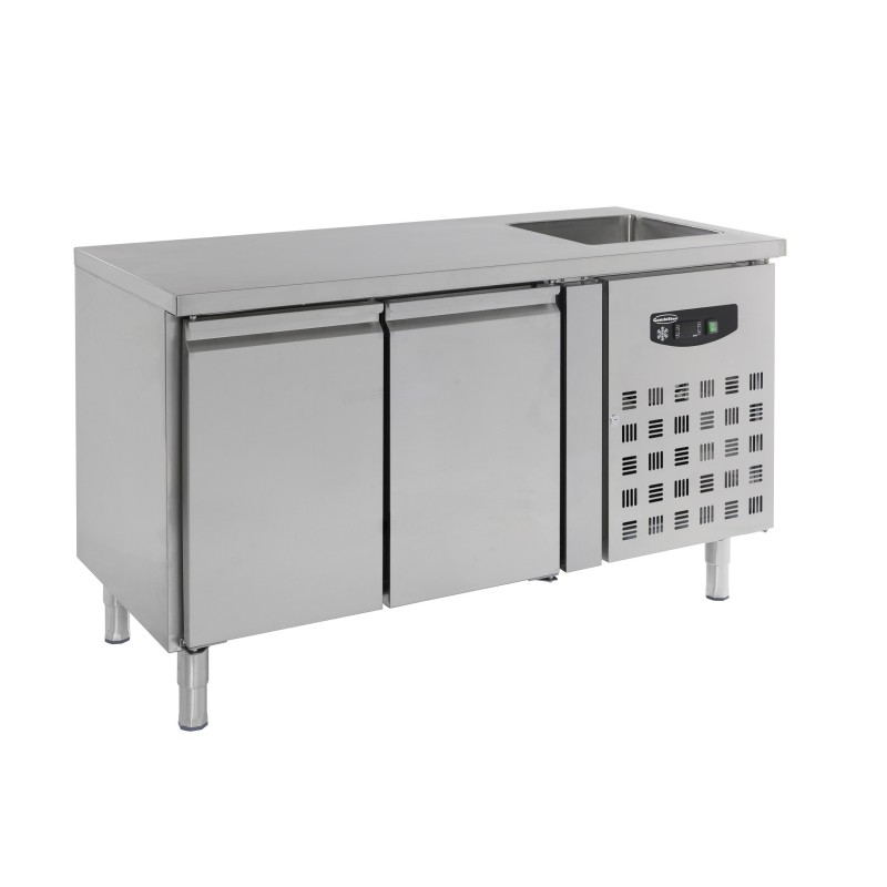 COMBISTEEL - Table réfrigérée plonge 2 portes