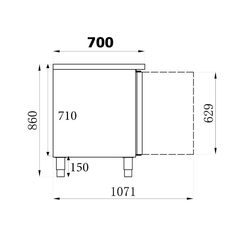 COMBISTEEL - Table réfrigérée plonge 2 portes