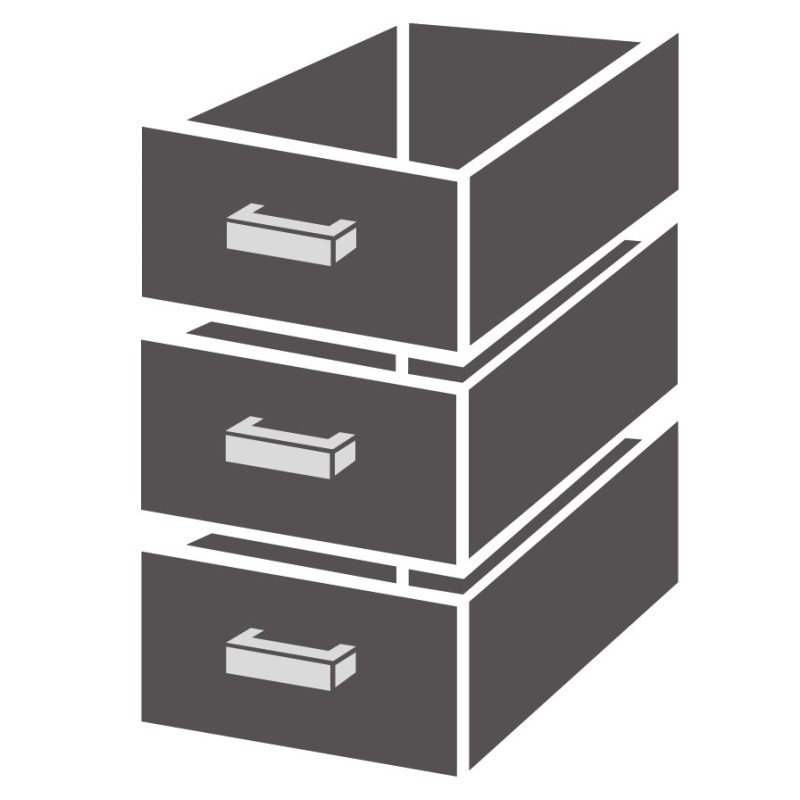 Bloc de tiroirs 1/3 standard - Combisteel