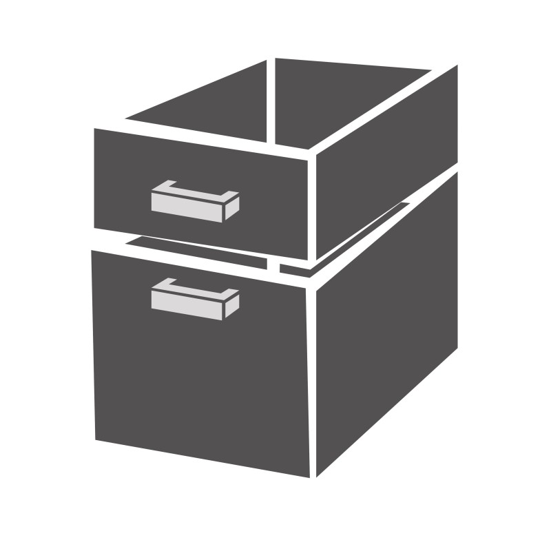 Bloc de tiroirs 2/3 monobloc soft closing - Combisteel