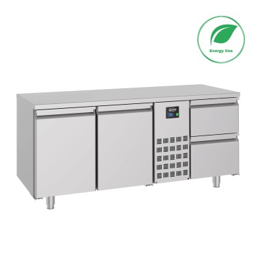 COMBISTEEL - Table réfrigérée 2 portes et 2 tiroirs energy line