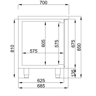 COMBISTEEL - Table réfrigérée 4 portes inox