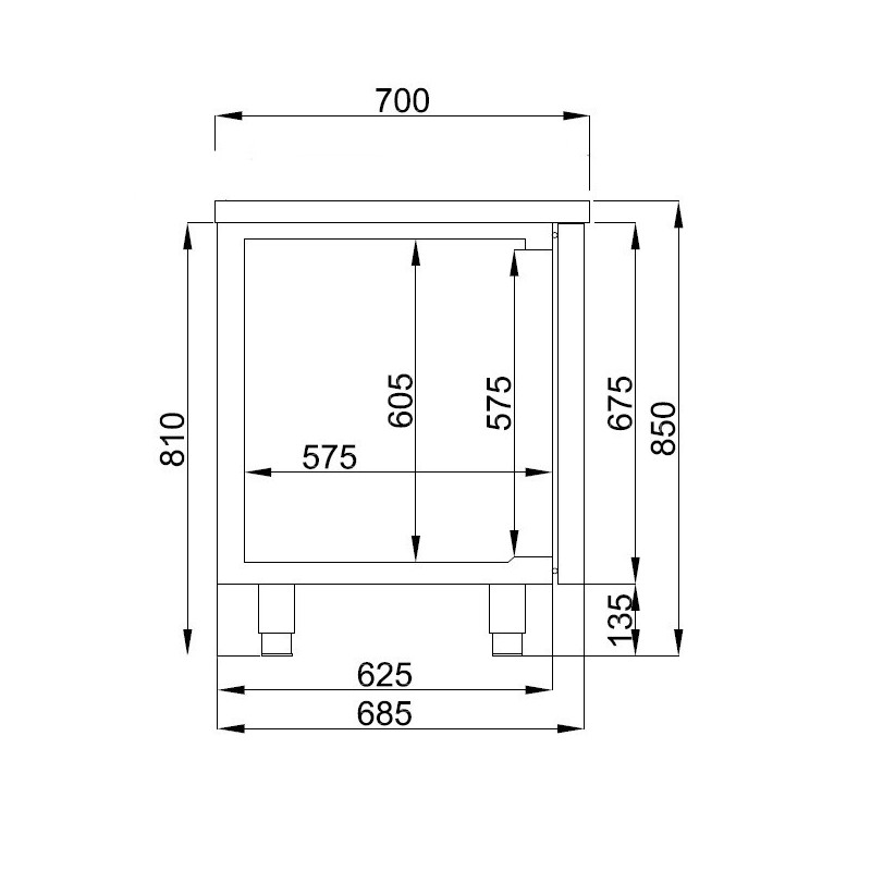 COMBISTEEL - Table réfrigérée 4 portes inox