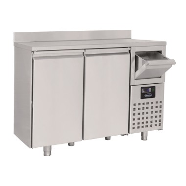 COMBISTEEL - Table réfrigérée inox 2 portes avec tiroir à café