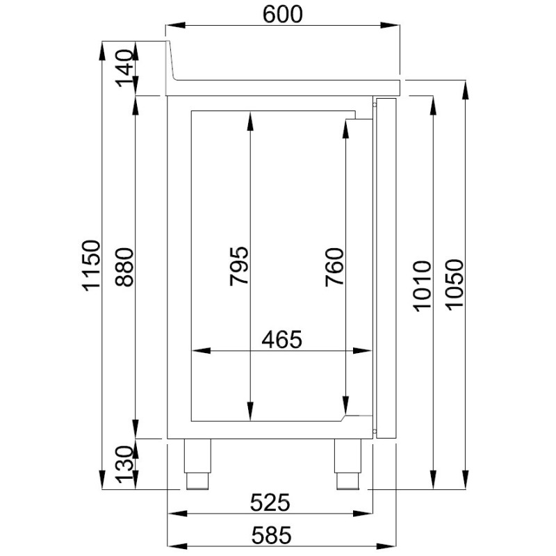 COMBISTEEL - Table réfrigérée inox 2 portes avec tiroir à café
