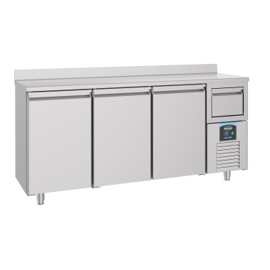 COMBISTEEL - Table réfrigérée 3 portes avec tiroir à café