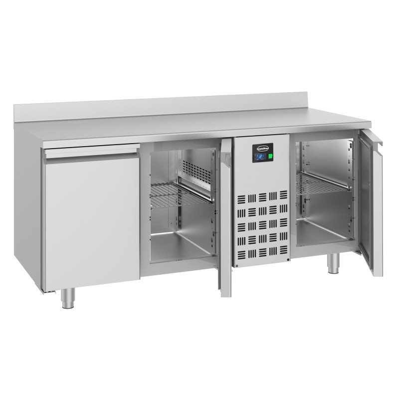COMBISTEEL - Table réfrigérée bord relevé 3 portes mono block