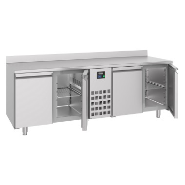 COMBISTEEL - Table réfrigérée bord relevé 4 portes mono block