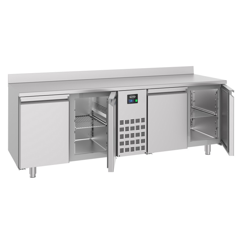 COMBISTEEL - Table réfrigérée bord relevé 4 portes mono block