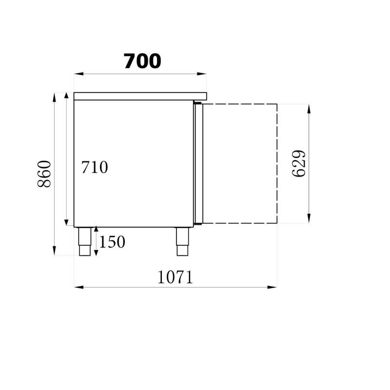 COMBISTEEL - Table réfrigérée 2 portes inox
