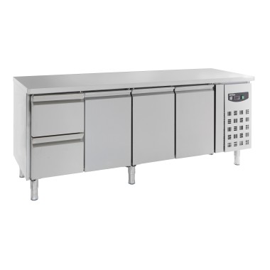 COMBISTEEL - Table réfrigérée inox 3 portes et 2 tiroirs