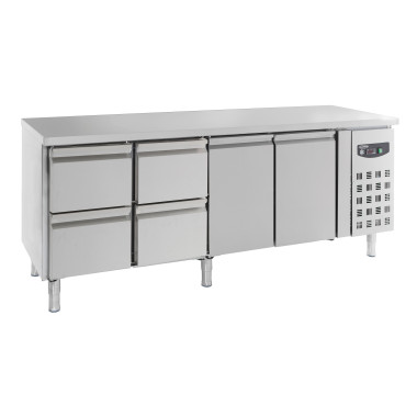 COMBISTEEL - Table réfrigérée 2 portes et 4 tiroirs