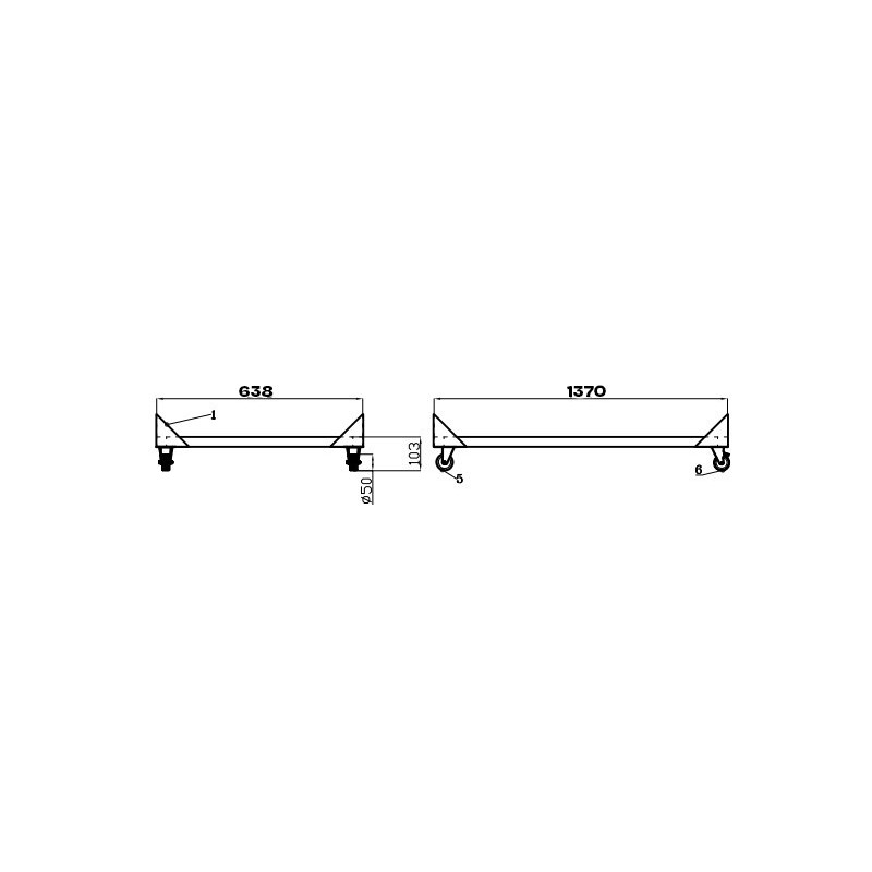 COMBISTEEL - Support pour saladette 3 portes