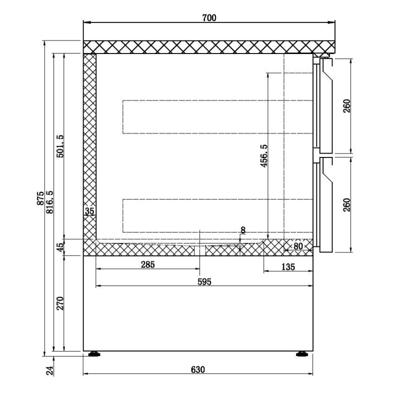 COMBISTEEL - Table réfrigérée 6 tiroirs inox