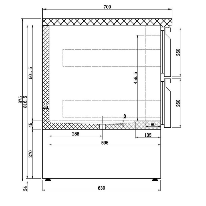 COMBISTEEL - Table réfrigérée 6 tiroirs inox