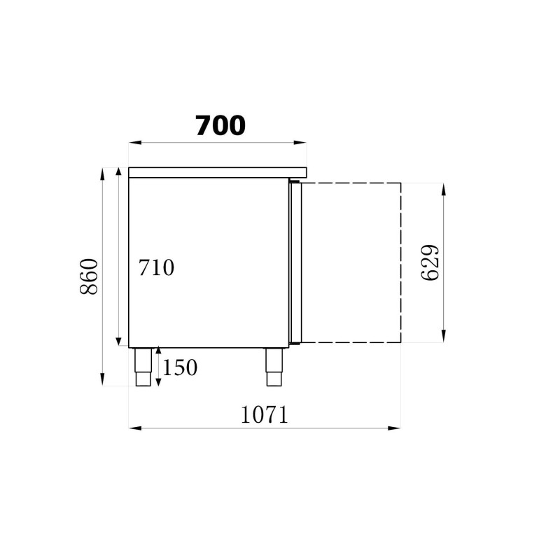 COMBISTEEL - Table congélateur 3 portes inox