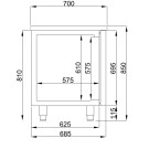 COMBISTEEL - Table congélateur inox 2 portes monoblock