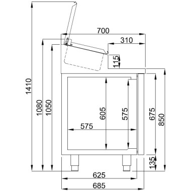 COMBISTEEL - Saladette 2 portes 7x 1/3gn récipient