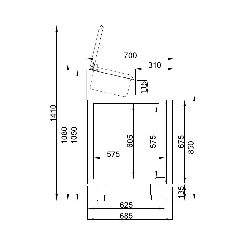 COMBISTEEL - Saladette 2 portes 7x 1/3gn récipient