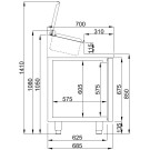 COMBISTEEL - Saladette 2 portes 7x 1/3gn récipient