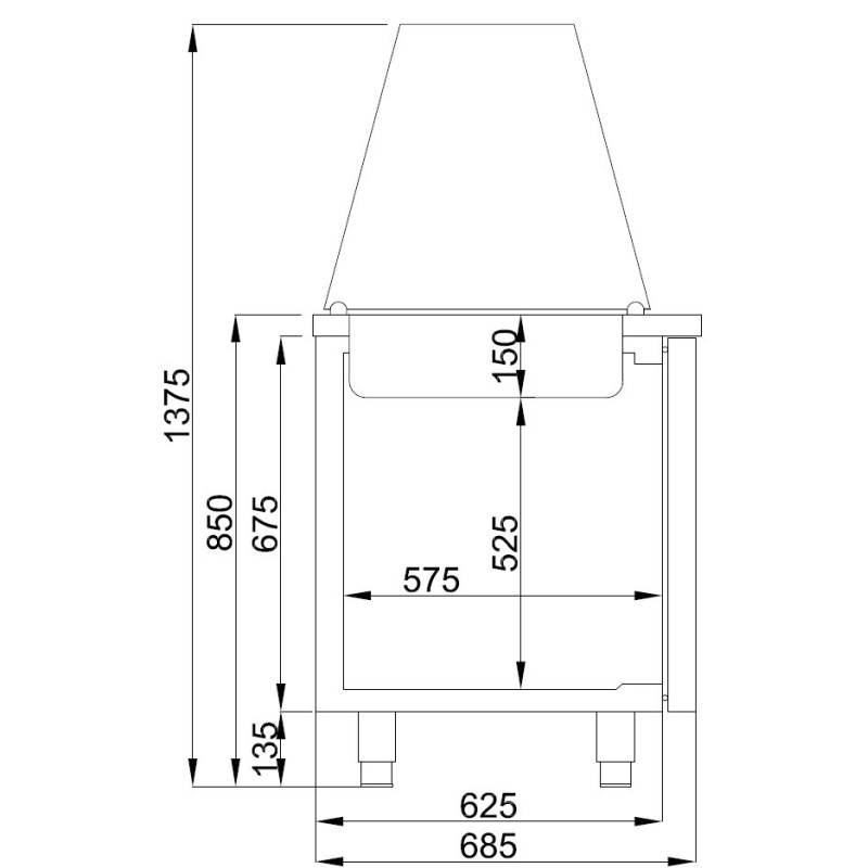 COMBISTEEL - Saladette 3 portes 4x 1/1gn récipient