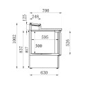 COMBISTEEL - Saladette réfrigérée 2 portes 5 x 1/6 gn