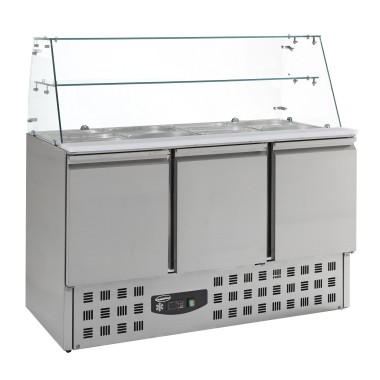 COMBISTEEL - Saladette réfrigéree avec verre 3 portes