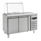 COMBISTEEL - Table réfrigérée avec verre 2 portes