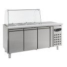 COMBISTEEL - Table réfrigérée avec verre 3 portes