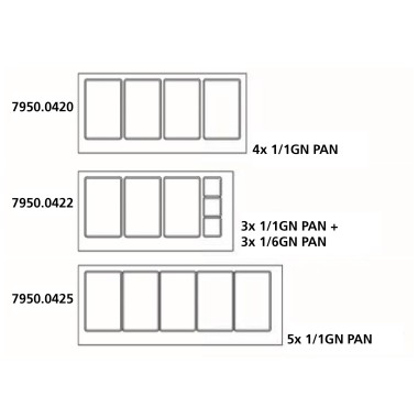 COMBISTEEL - Table réfrigérée avec verre 2 portes 3x gn 1/1 + 3x gn 1/6