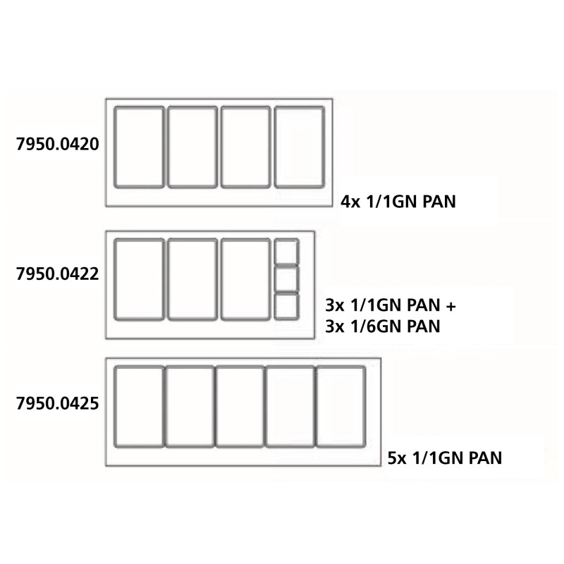 COMBISTEEL - Table réfrigérée avec verre 2 portes 3x gn 1/1 + 3x gn 1/6