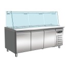 COMBISTEEL - Table réfrigérée avec verre 3 portes 5 x gn 1/1