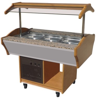 COMBISTEEL - Buffet réfrigéré sur roulettes 3 x gn 1/1
