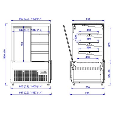 COMBISTEEL - Vitrine réfrigérée nero 1.0