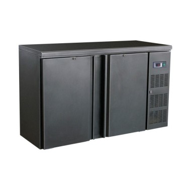 COMBISTEEL - Arrière bar réfrigérée noir 2 portes