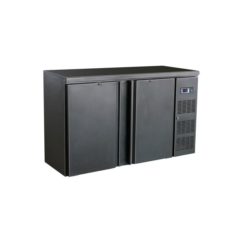 COMBISTEEL - Arrière bar réfrigérée noir 2 portes