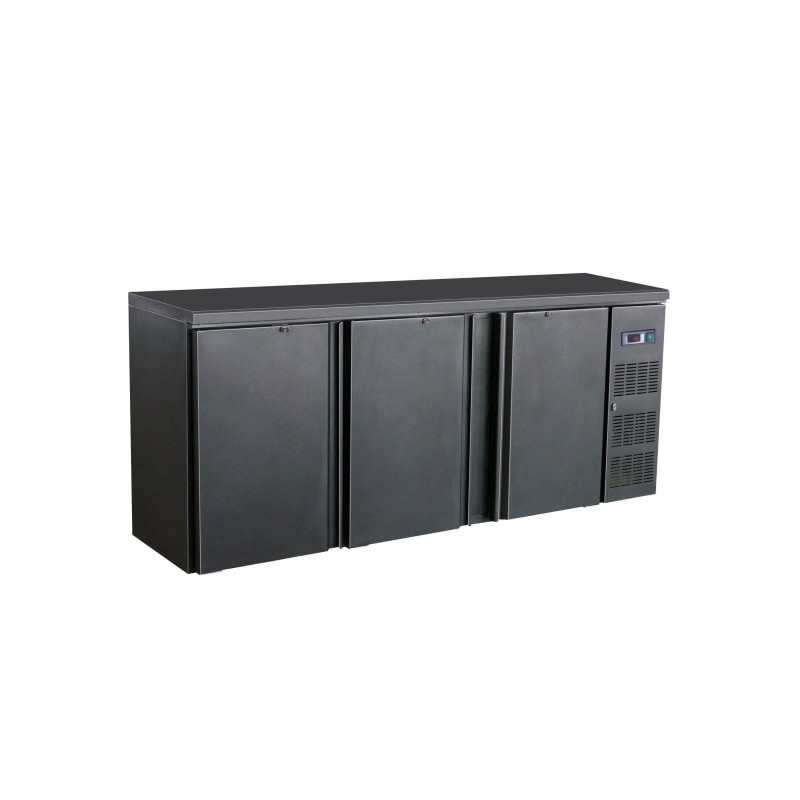 COMBISTEEL - Arrière bar réfrigérée noir 3 portes