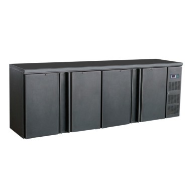 COMBISTEEL - Arrière bar réfrigérée noir 4 portes
