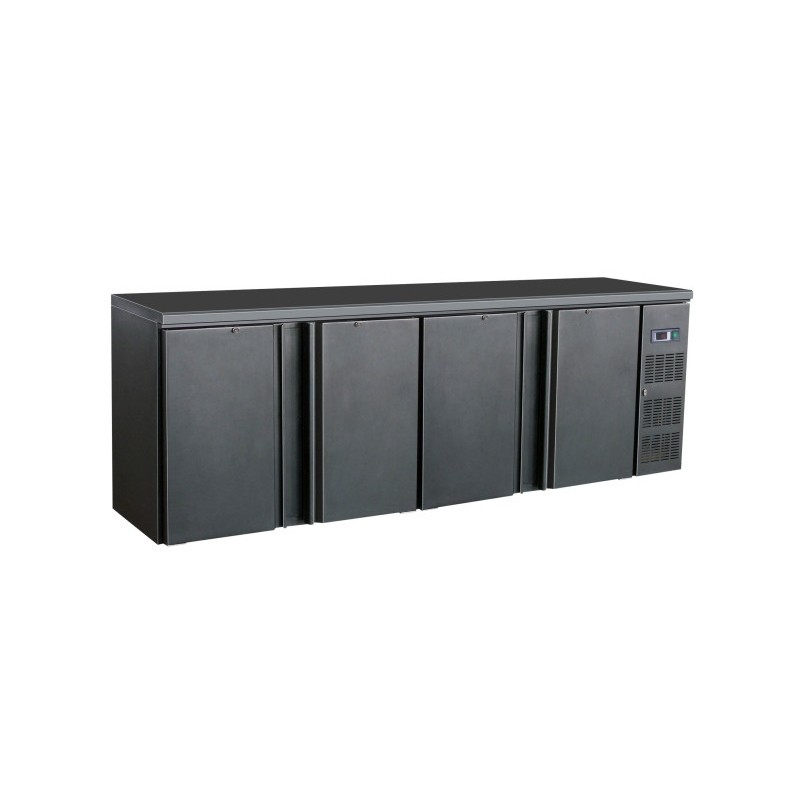 COMBISTEEL - Arrière bar réfrigérée noir 4 portes