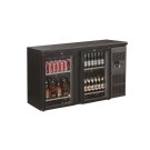 COMBISTEEL - Arrière bar réfrigérée noir 2 portes en verre