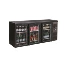 COMBISTEEL - Arrière bar réfrigérée noir 3 portes en verre