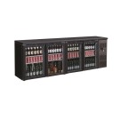 COMBISTEEL - Arrière bar réfrigérée noir 4 portes en verre