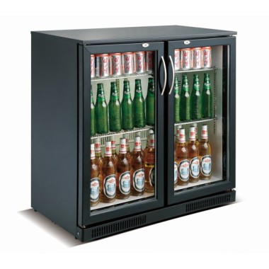 COMBISTEEL - Arrière bar réfrigérée noir 2 portes