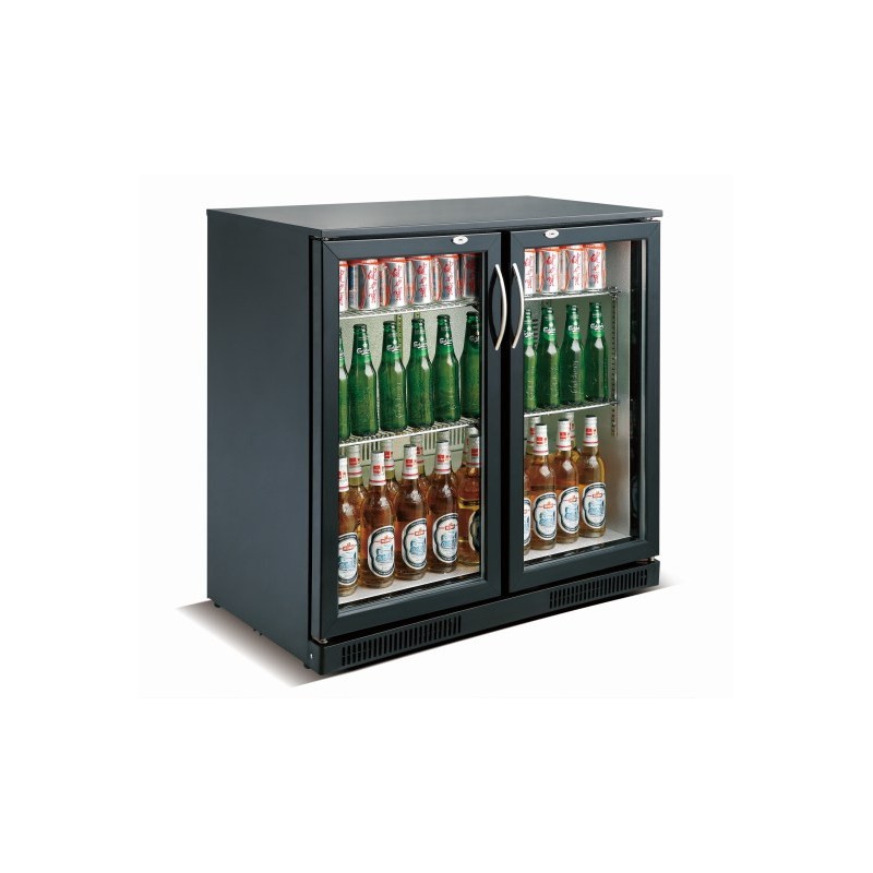 COMBISTEEL - Arrière bar réfrigérée noir 2 portes