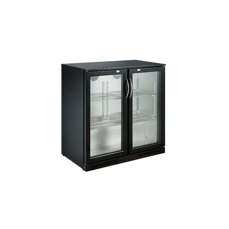 COMBISTEEL - Arrière bar réfrigérée noir 2 portes