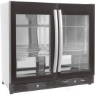 COMBISTEEL - Arrière bar réfrigérée noir avec 2 portes vitrées