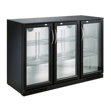 COMBISTEEL - Arrière bar réfrigérée noir 3 portes
