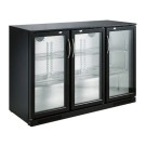 COMBISTEEL - Arrière bar réfrigérée noir 3 portes
