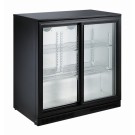 COMBISTEEL - Arrière bar réfrigérée noir 2 portes coulissantes
